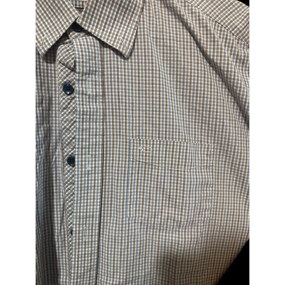 Oscar De La Renta Gray Long Sleeve Checked Button Down Shirt Mens Size L A8 - Image 2 of 4
