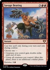 Savage Beating x1 Commander Masters MTG Magic the Gathering #252 Red Instant