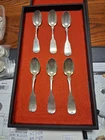Gorham,Fiddle Shape Handle Sterling Silver TEA Spoons,lot of SIX, MONOGRAMMED
