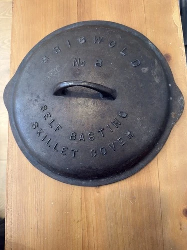 Griswold No 8 Self-Basting Skillet Cover Lid,  Raised Letters