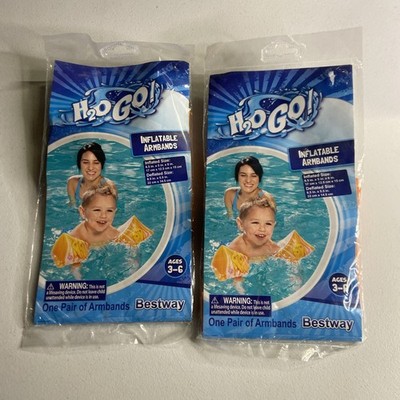 Bestway H2O Go! Swim Inflatables Pool Float Armbands Kids 3-6 New Dolphin  X2