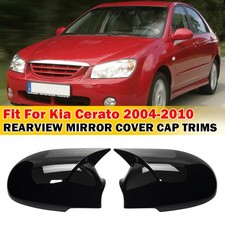For Kia Cerato 2004 2005-2010 Gloss Blackcarbon Fiber Side Mirror Cover Cap Abs