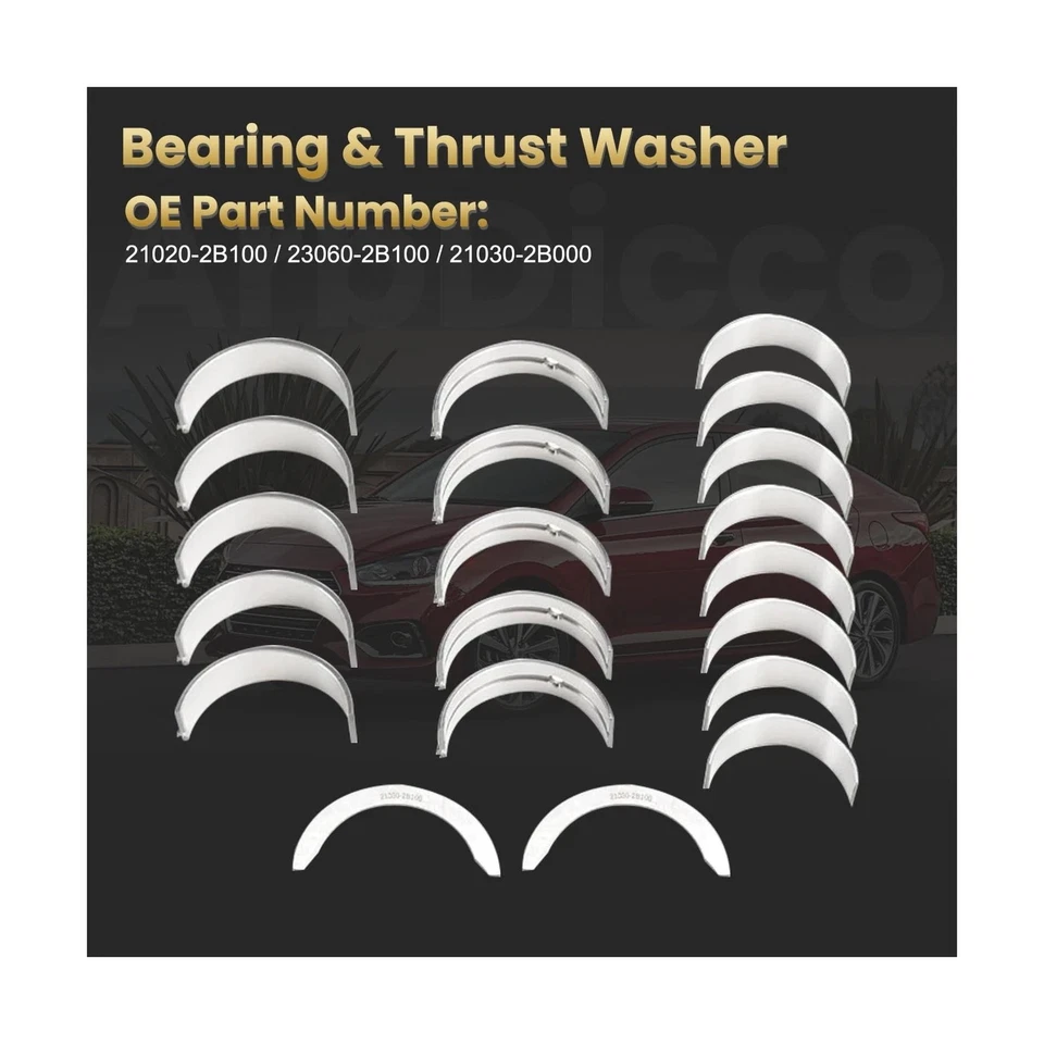 Kit de varillas y cojinetes del cigüeñal del motor de 1,6 L para Hyundai Accent Kia Rio 2010-18 Foto 3 de 4