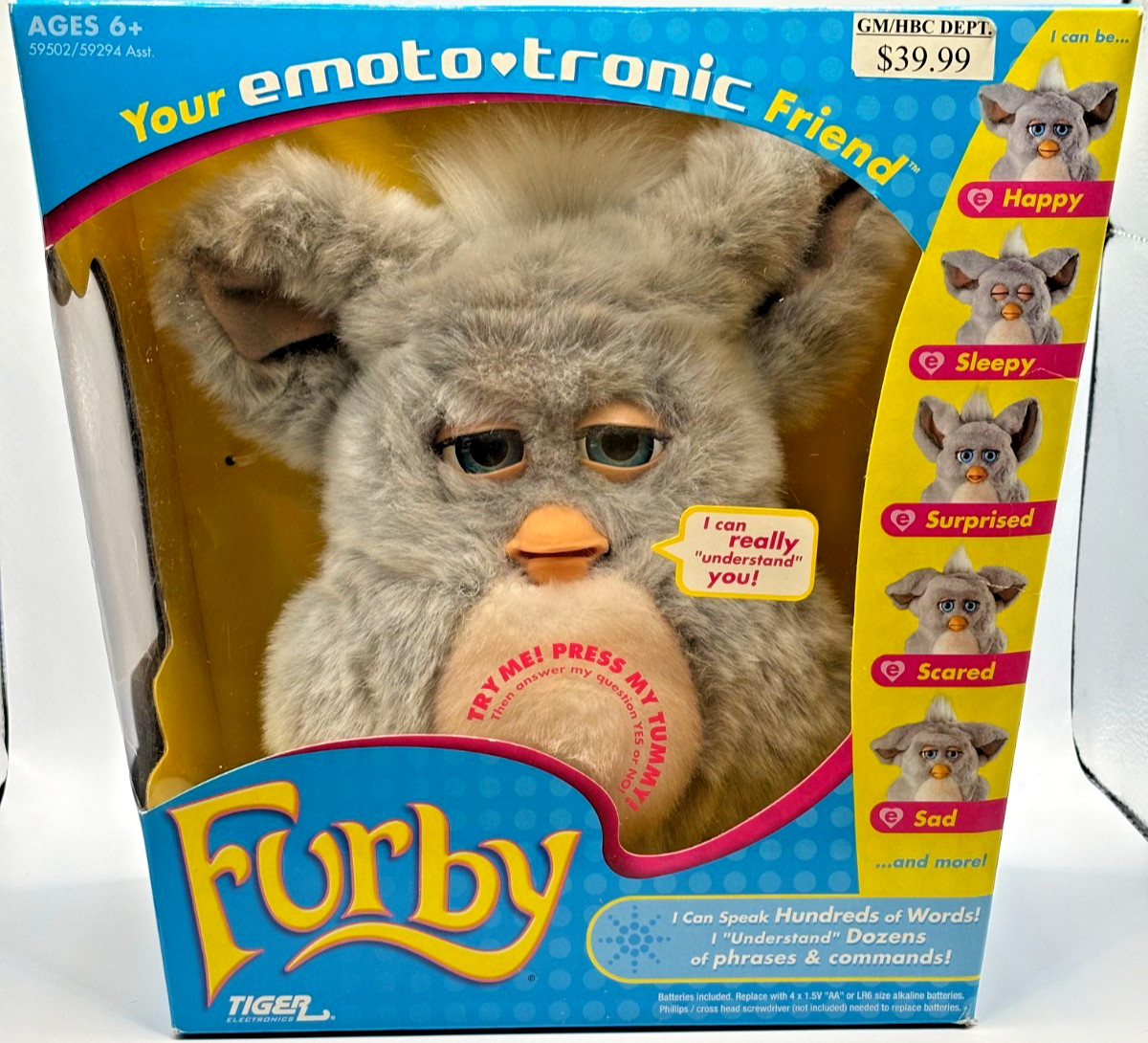 Vintage 2005 Hasbro Emoto-Tronic Furby Grey & White - New In Box NIB - 59294