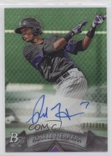 2014 Bowman Platinum Prospects Green Refractor 272/399 Rosell Herrera Auto 3x7