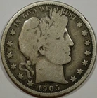 1895-O US Barber SILVER Half Dollar VG08 - Books at $100