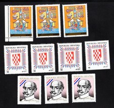 Croatia 1992 set of stamps Mi# 185-187 MH CV=24.8$