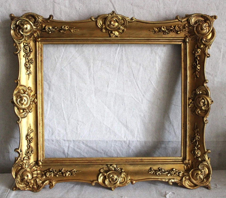 ANTIQUE FITS 9 X 11 FRENCH BAROQUE GOLD GILT PICTURE FRAME WOOD VICTORIAN ORNATE - Image 2 of 4