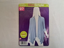 Simplicity Pattern - Misses' Knit Cardi-Wrap (XXS-XL) #A1047 - Uncut