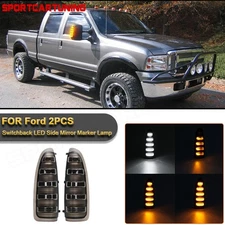 Smoked Lens Amber LED Side Mirror Light Lamps For 03-07 Ford F250 F350 SuperDuty