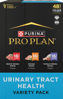 Purina Pro Plan Urinary Tract Health Variety Pack Canned Cat Food, 48x3-oz can