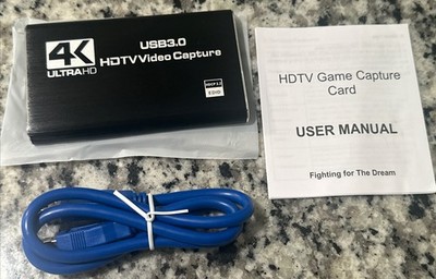 4K HDMI Capture Card for Streaming, Full HD 1080P 60FPS USB Cam Link Game Audio