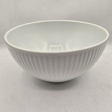 Pillivuyt Plisse Serving Bowl 8" White Ribbed Mixing Bowl