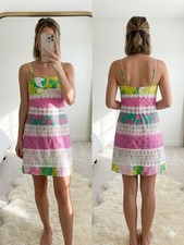 Lilly Pulitzer 4 Patch of Paradise Patchwork Mini Dress Vintage Y2K