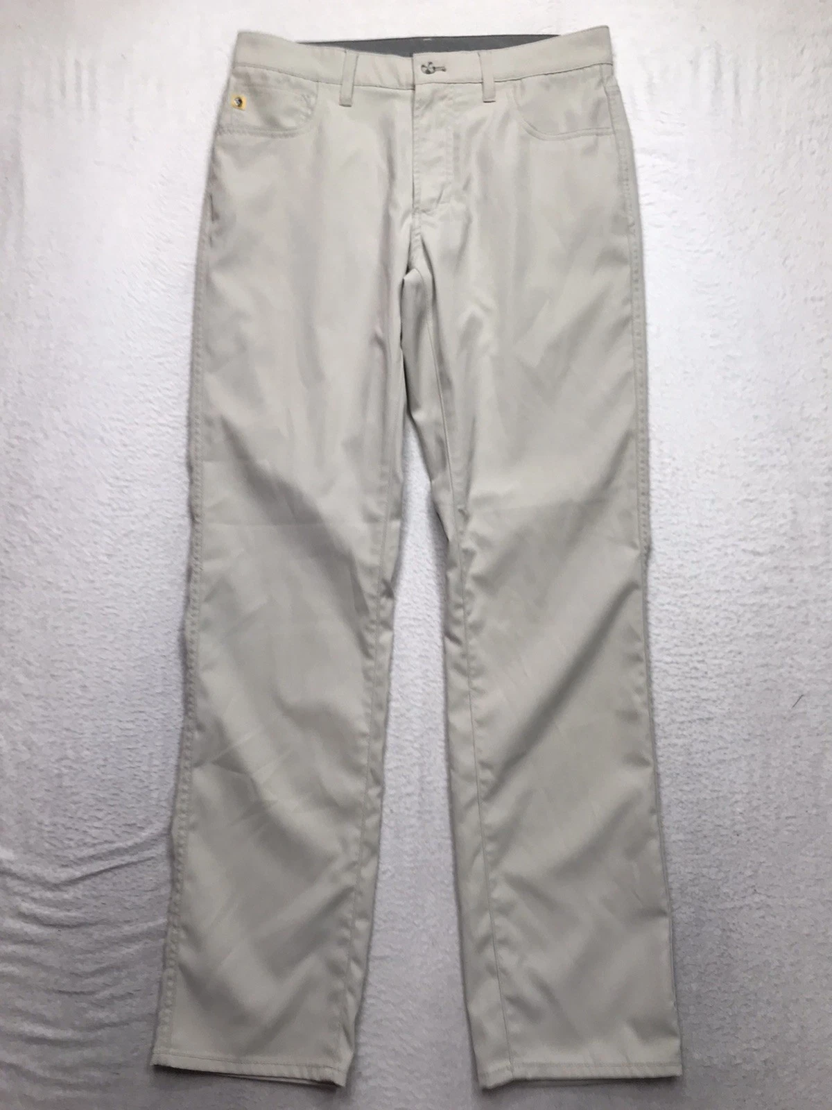DUCK HEAD Long Drive Golf Pants Men 31x32 Light Beige Poly Performance Chino