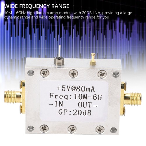 High Flatness Amp Modul 10M-6GHz 20DB GP SMA Low Noise LNA Radio Empfänger 5V - Bild 1 von 12