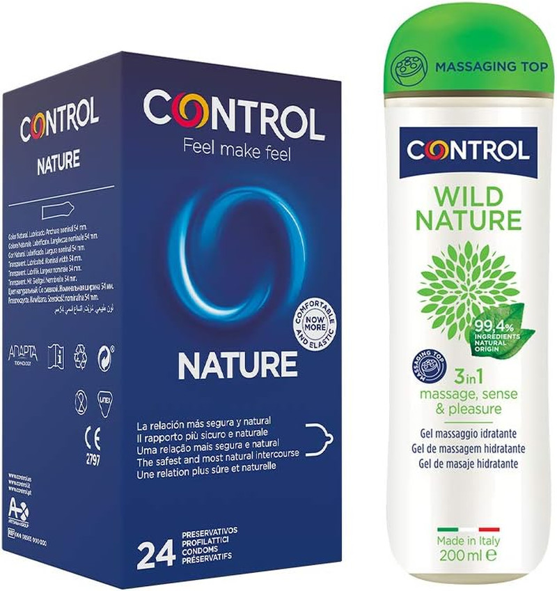 Natural Mix Cofanetto Di 24 Preservativi Classici E Gel Massaggio 3 in 1 Con 99,