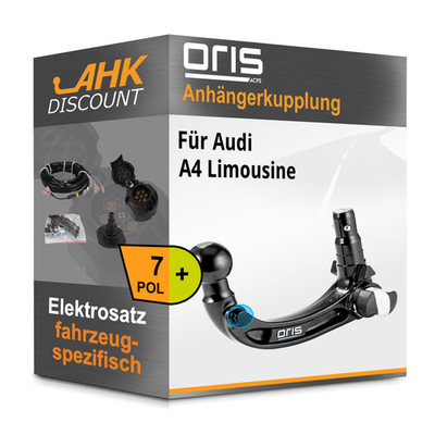 Für Audi A4 Limousine 07-11 ORIS Anhängekupplung abnehmbar + 7polig E-Satz AHZV