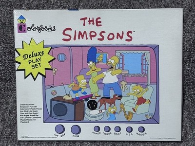 The SIMPSONS - 1990 COLORFORMS DELUXE BOXED PLAYSET= Complete & Nice Condition 