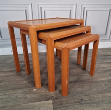 Vintage Nest of Tables - Retro Teak Mid Century Style - Nesting Side Table MCM