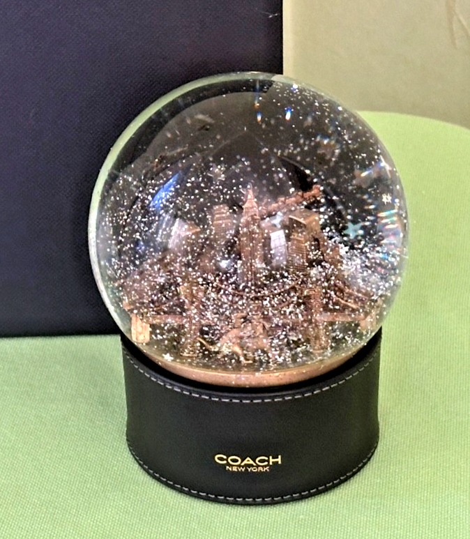 COACH SNOW GLOBE WITH REXY AND SNOWMAN:NIB BLACK/BRASS CCT00 | eBay