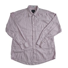 Burberrys (Mens XL) Pink Check Plaid Button Up Shirt Long Sleeve Cotton USA Made