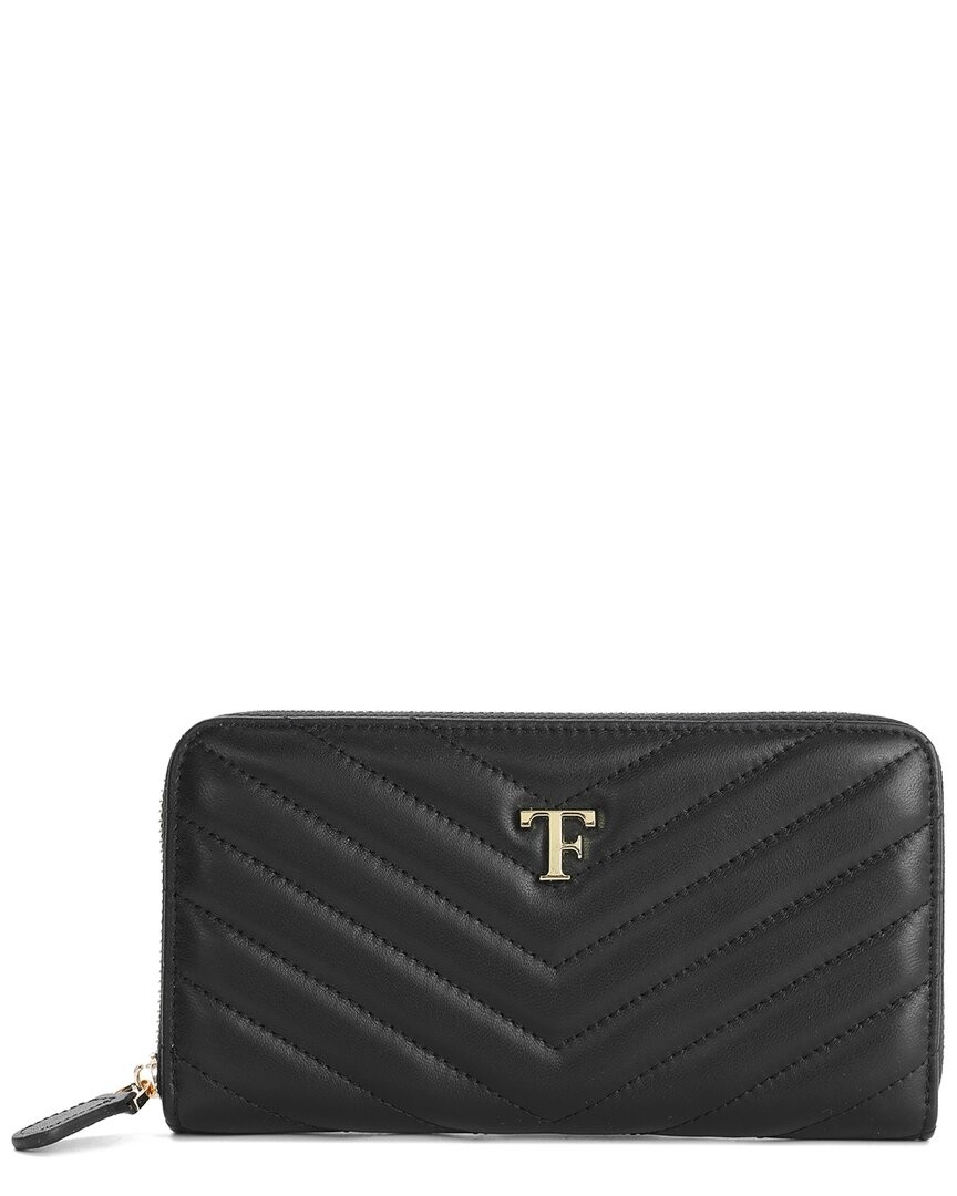 Женский стеганый кожаный кошелек Tiffany - Fred Paris V-образной формы черный 15190₽