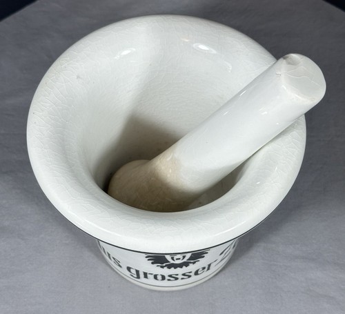 Antique Porcelain Mortar & Pestle 1914-1916 Aus Grosser Zeit Austria Army, WWI - Picture 2 of 14