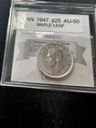 1947 ML  Coin Mart Graded Canadian, ¢25 Cent, **AU-50**