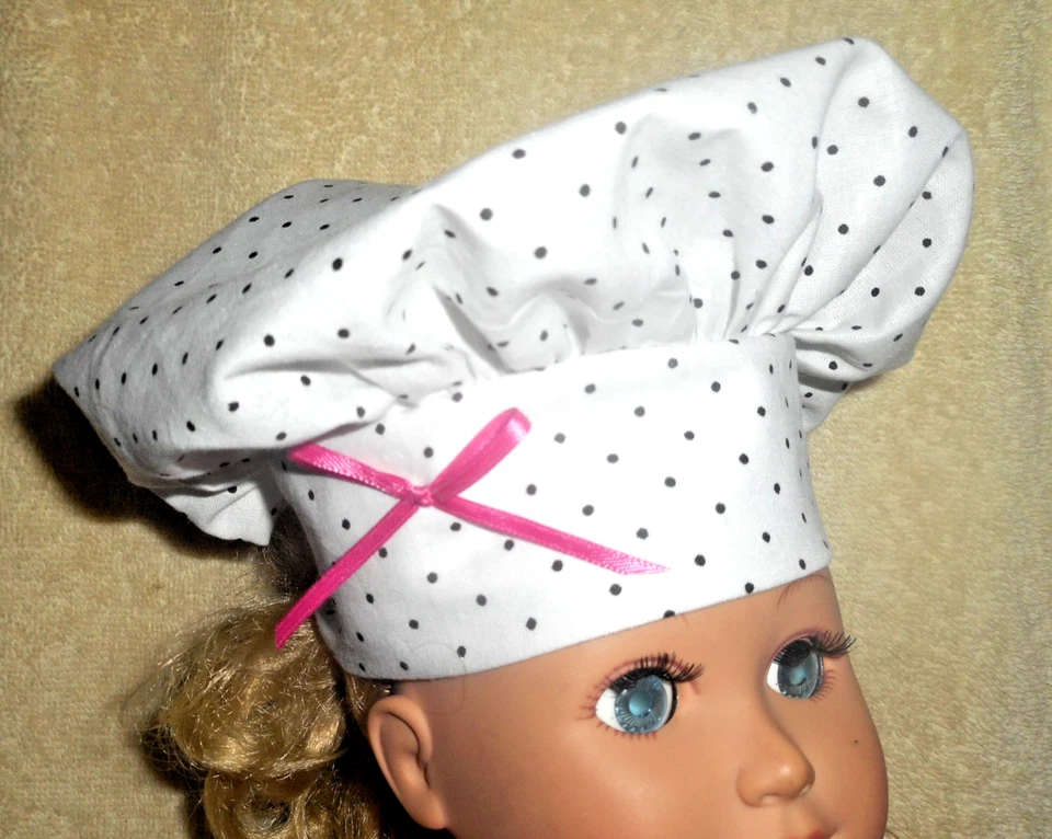 Ropa muñeca 18"-chef-pantalones, blusa, delantal, sombrero de chef, guante de horno, plato de galletas Foto 4 de 4