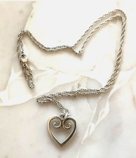 Child’s James Avery Sterling Silver 925 Slanted Heart Pendant Chain Necklace 18"