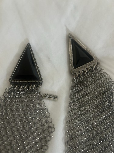 Anthony Ferrara Metal Chain Mail Mesh Crossover Glass Buckle Belt - Picture 2 of 8