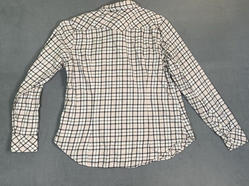 Wrangler Women’s Pink/ White Flannel L/S Pearl Snap Shirt Measures Size Med/ L - Picture 8 of 11