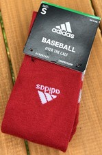 Adidas Baseball Socks Red Youth Size Small Over the Calf Compression Aeroready