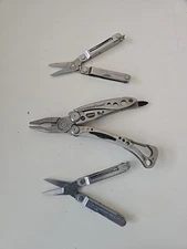 Lot of 3 Stainless Leatherman Skeletool Multitool Pliers And Leatherman Micra