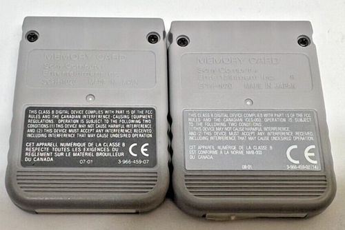 Sony PlayStation OEM Memory Card For PlayStation 1 PS1 Untested (x2) - Picture 2 of 2