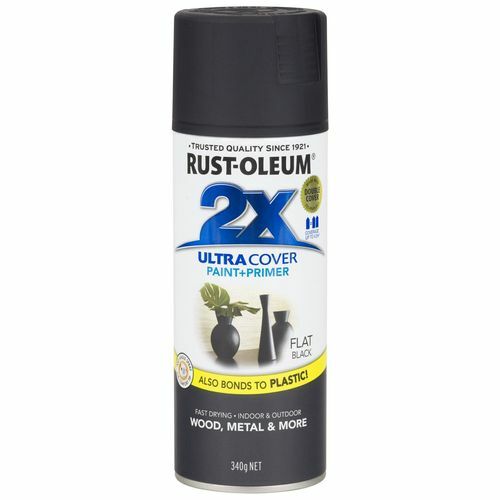 Rust-Oleum 340g 2X Ultra Cover Paint+Prime Flat Black Spray Paint - Picture 1 of 2