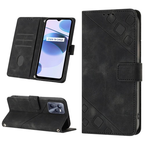 Skin Leather Flip Wallet Strap Phone Case For OPPO C35 Realme 9i C31 C15 C25 V11 - Picture 11 of 18