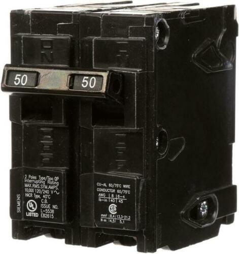 Siemens Q250 50 Amp 2 poli Interruttore circuito 240 Volt - Foto 1 di 1