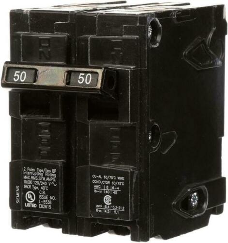 Genuine Siemens Q250 2 POLE 50 AMP 120/240V Type QP Circuit Breaker - NEW - Afbeelding 1 van 1