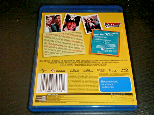 Fast Times at Ridgemont High Rare Australian Issue Blu-ray Region B Like New - Picture 2 of 2