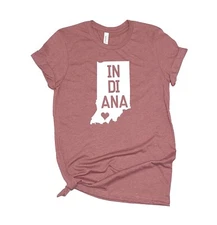 Indiana State Love T Shirt Women's Mauve Size 2XL