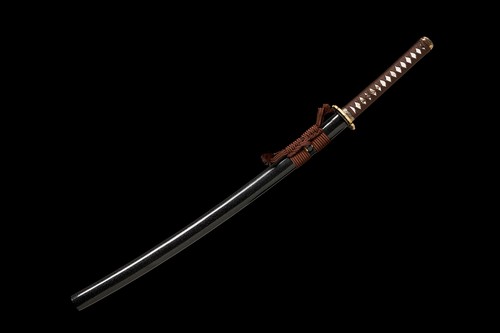 Katana Sword Real Hamon Clay Tempered T10Steel Razor Sharp Brass Tsuba Full Tang - Picture 11 of 11