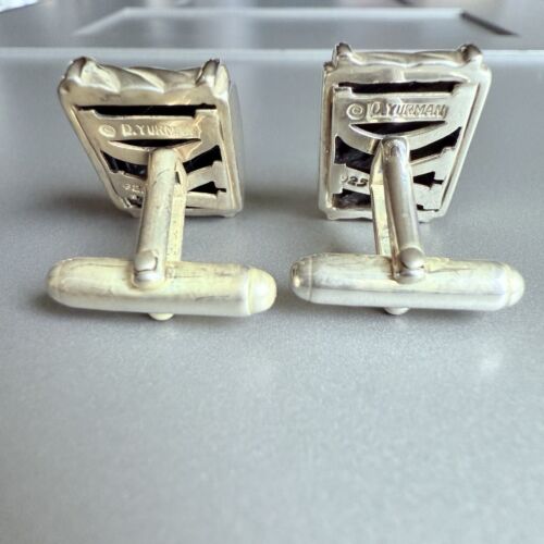 David Yurman 14k Yellow Gold Sterling Silver Cigar Cable Cufflinks Vintage - Picture 5 of 10