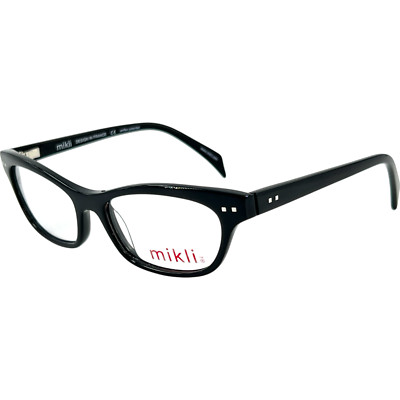Mikli by Alain Mikli ML1027 Womens Plastic Eyeglass Frame 0001 Black 52-17