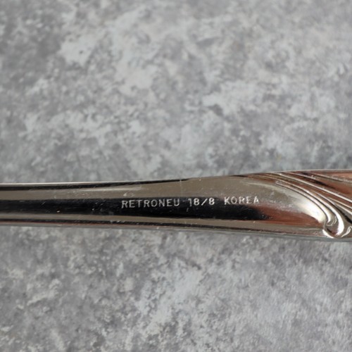 Retroneu 18/8 Stephanie Gold Accent Stainless Steel Flatware Korea Lot of 41 Pcs - Picture 7 of 16