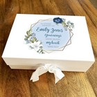 In Loving Memory Blue Floral Memorial Memory Rememberence Keepsake Box