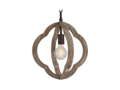 Farmhouse 1-Light Vintage Chandelier Rustic Metal Wooden Orb Chandelier (1-4)