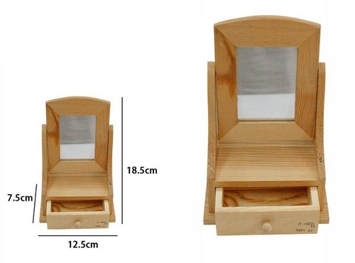 Portagioie A 2 Strati In Legno E Metallo, Con 6 Bracci E Cassetto. Grigio Meteo, Organizer Da Tavolo Per Collane, Bracciali, Orecchini, Anelli. - 2