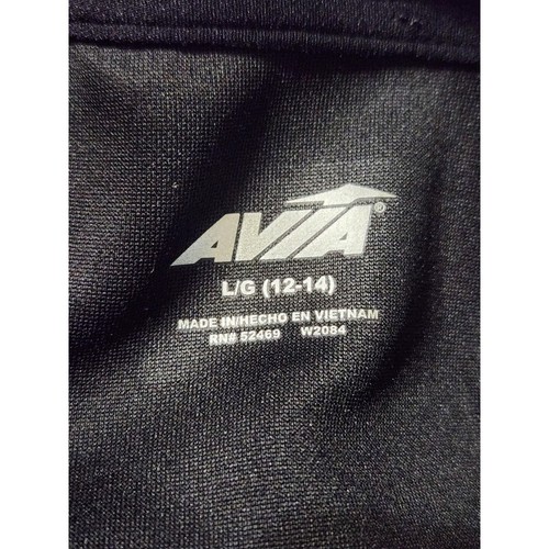 Avia Quilted Pullover Activewear Top Athletic Long Sleeve Black L/G - Picture 3 of 4